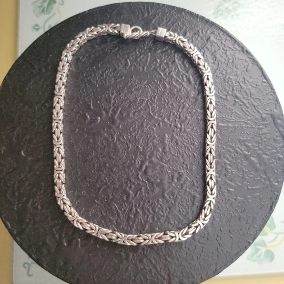 Lois Hill Jewelry - Lois Hill Designer SS Square Byzantine Toggle Necklace